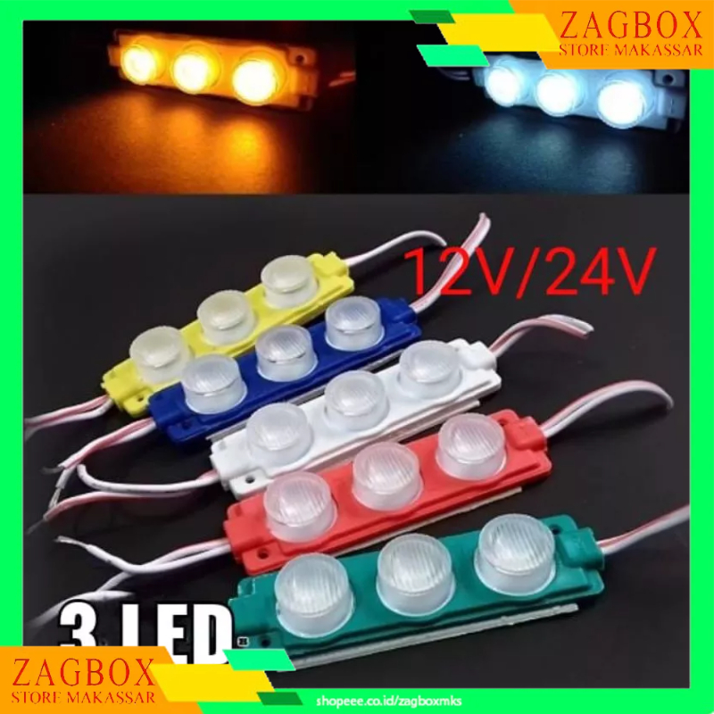 Lampu LED Modul 3 / 6 Mata Besar 12Volt 3watt - LED Modul RGB LED STRIP 12V /12 Volt