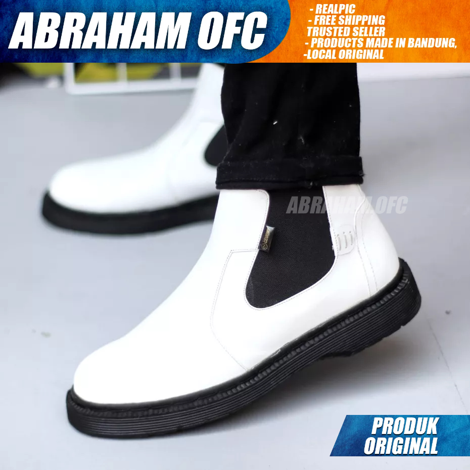 ABRAHAM Sepatu Boot Docmart Kulit Asli Casual Formal Pantofel Kerja Pria