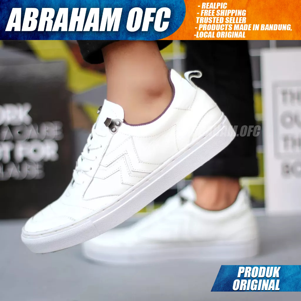 ABRAHAM Sepatu Formal Hitam Kulit Asli Casual Formal Tali Pria