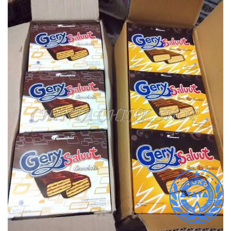 IV Gery Salut Wafer 1 Box isi 24pcs / Gery Salut Cokelat / Gery Salut Choco Hazelnut