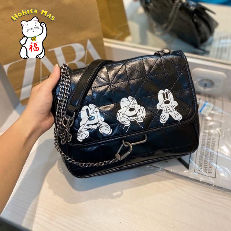 Tas Z*RA Mickey Mouse/Tas Wanita/Tas Selempang Wanita/Z*RA sling Bag/Tas Wanita/Tas Import