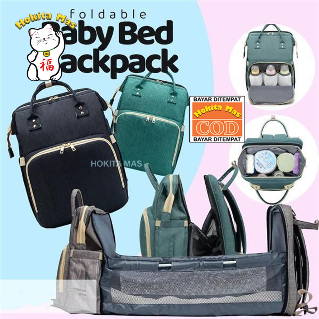 Tas Bayi Multifungsi Tempat tidur lipat Baby diapers bag Perawatan tas Perlengkapan Ransel Backpack