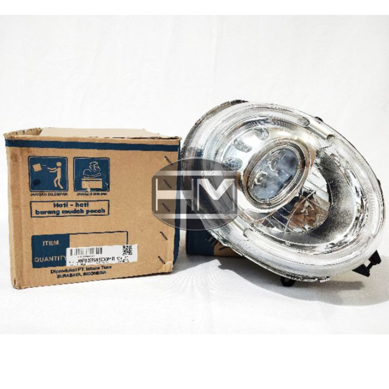 reflektor lampu depan sepeda motor Scoopy fi 2017 LED merek win