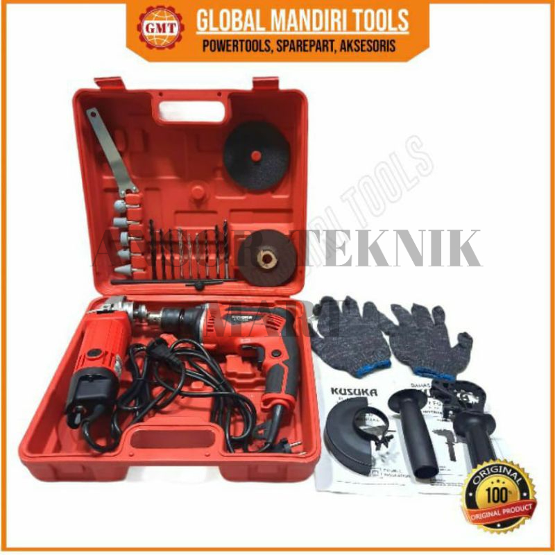 COMBO Mesin Gerinda KUSUKA + Bor Tembok Beton 13mm KUSUKA by Fujiyama