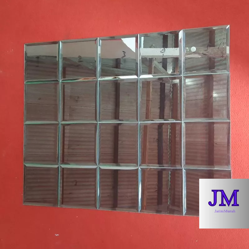 kaca cermin kotak - cermin dinding  - cermin kaca bevel - cemin kotak custom