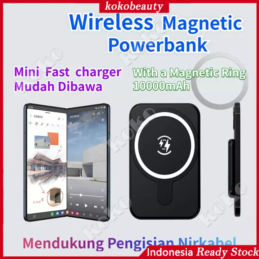 【Penjual Lokal】magsafe powerbank 10000mah Fast Charging Magnetic Wireless powerbank Bank Daya Magnetik Android Dan iPhone