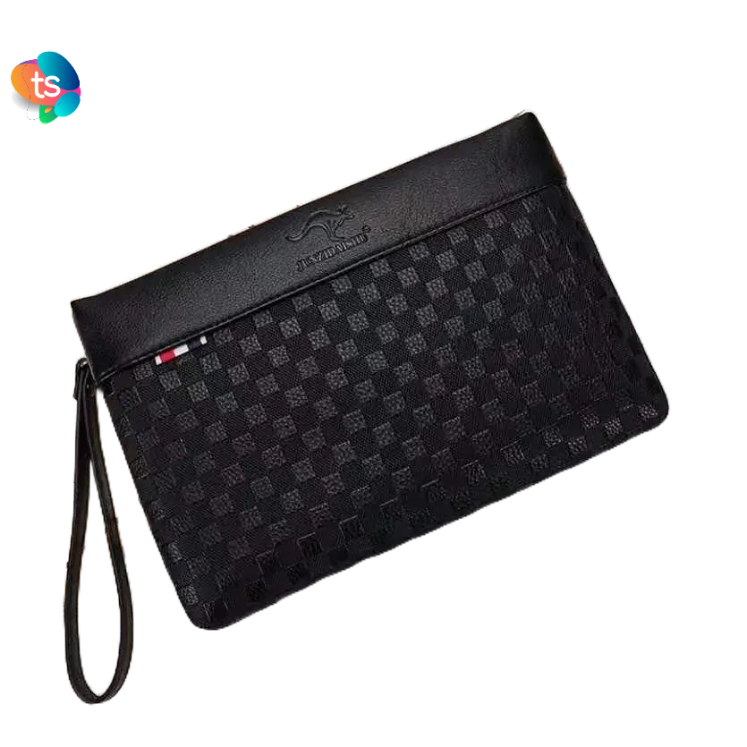 Clutch Pria Wanita Jinjing Pria Bahan Kulit Rhodey kangoru Black/Coklat