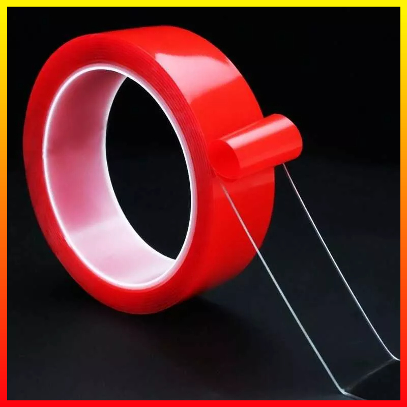 Selotip Double Perekat Dua Sisi Akrilik Bening Pita Merah Lengket Super Kuat 0.8mm 3 m XY HL878 - 7RHZJNRE