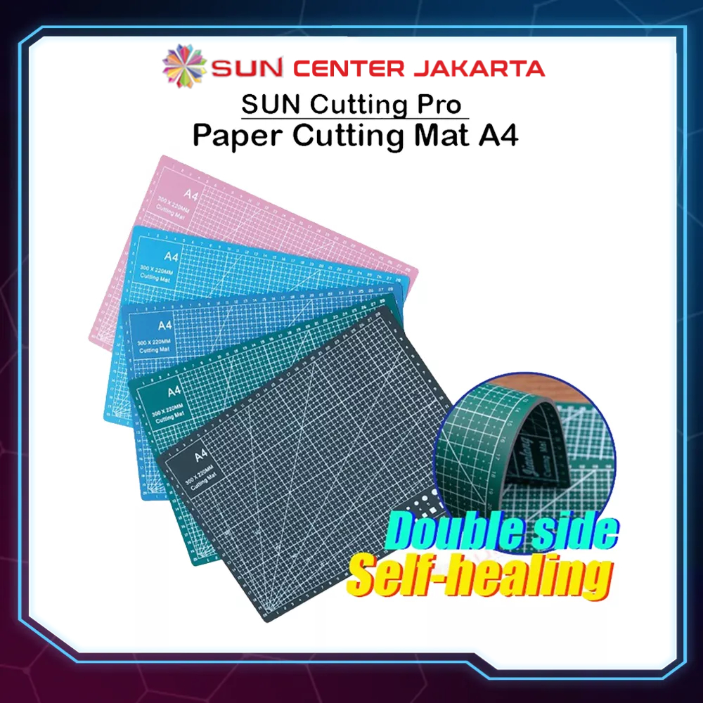 Alas Potong Kertas (Cutting Mat) Uk. A3, A4, A5 Bahan PVC, Double-Side, Self Healing untuk potong kertas HVS, Foto, Art Paper, Silky, Doff, Kartu Nama