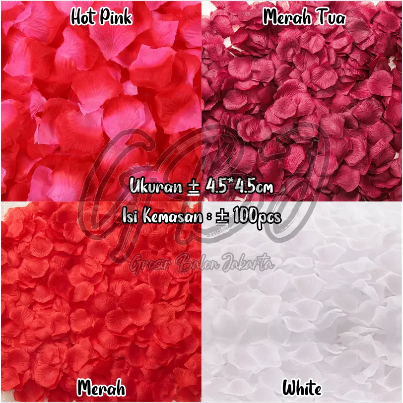 [100 HELAI/KELOPAK] Kelopak Bunga Plastik / Rose Petals / Mawar Palsu (PER PACK)