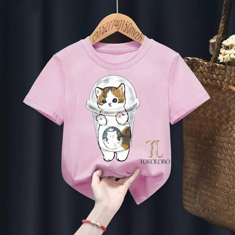 tokolobo Tshirt Anak DTF Printing BUBBLE CAT