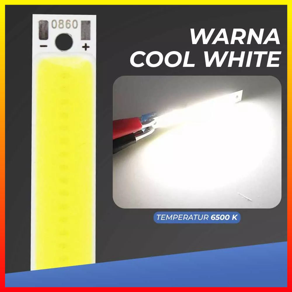 Lampu DIY Strip LED COB Chip 3.7 V 3W Cool White 6500K Untuk Sepeda Motor Mobil Mr.White M650E - 7CLL5IWH