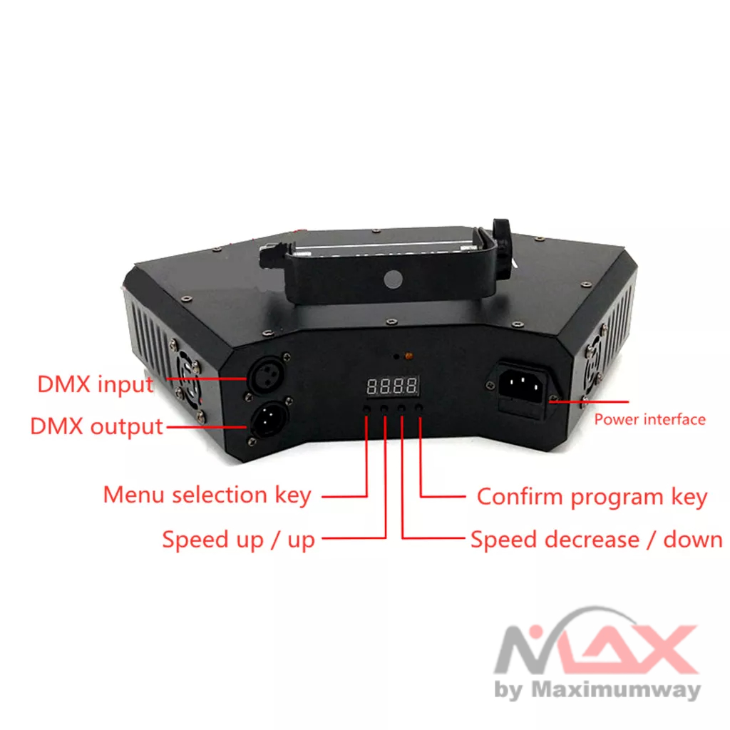 GOVE Stage Laser Projector 6 Eyes DMX Control &amp; Sensor Suara Disco Laser Panggung Lampu sorot Disco bisa otomatis dengan control beat musik DJ Disco Stage Laser Projector Six Eyes RGB Light DMX Sound Actived Patterns Effects Scaner Xmas Home Dance Party