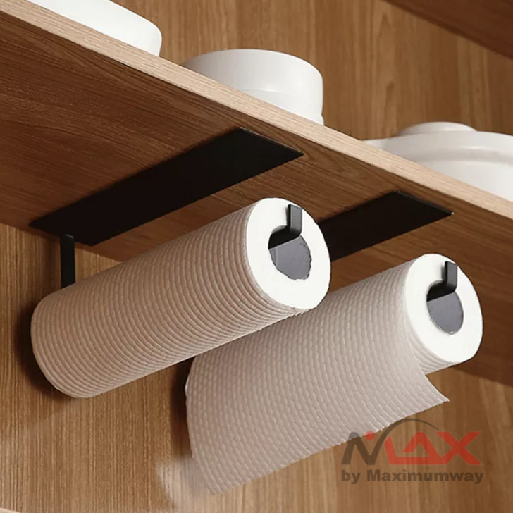 HOUSEEN Gantungan Tisu Roll Gulung Multifungsi cantelan handuk dan serbet dapur Tissue Holder kamar mandi toilet  bisa untuk dapur Paper Towel Holder Rack Toilet Kitchen Roll Paper Holder Self-adhesive Kitchen Toliet Accessories Organizer Rumah