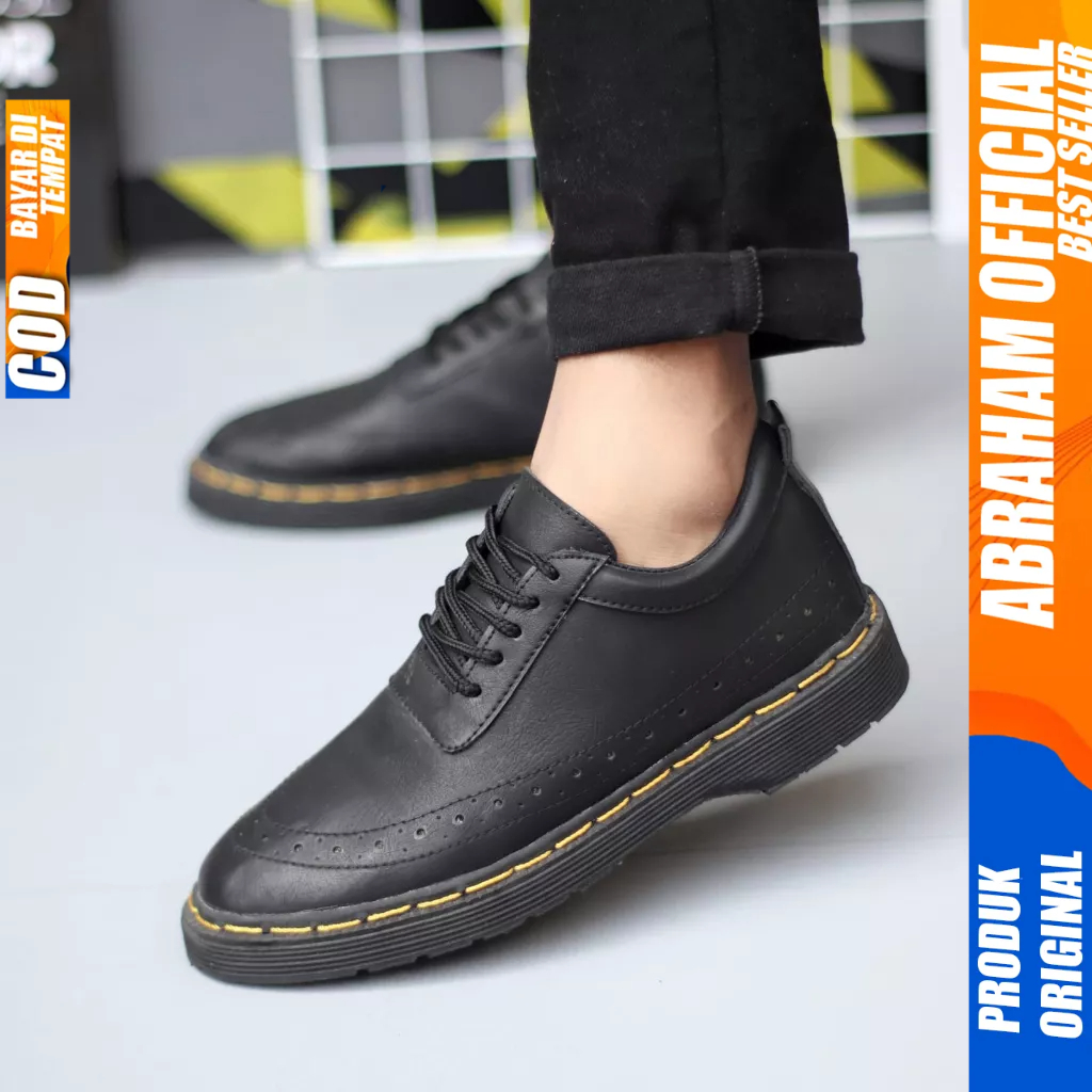 Sepatu Formal Pantofel Docmart Low Boots Hitam Kerja Pria