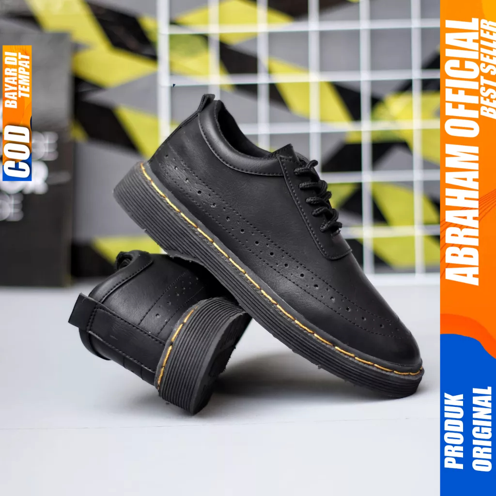 Sepatu Formal Pantofel Docmart Low Boots Hitam Kerja Pria