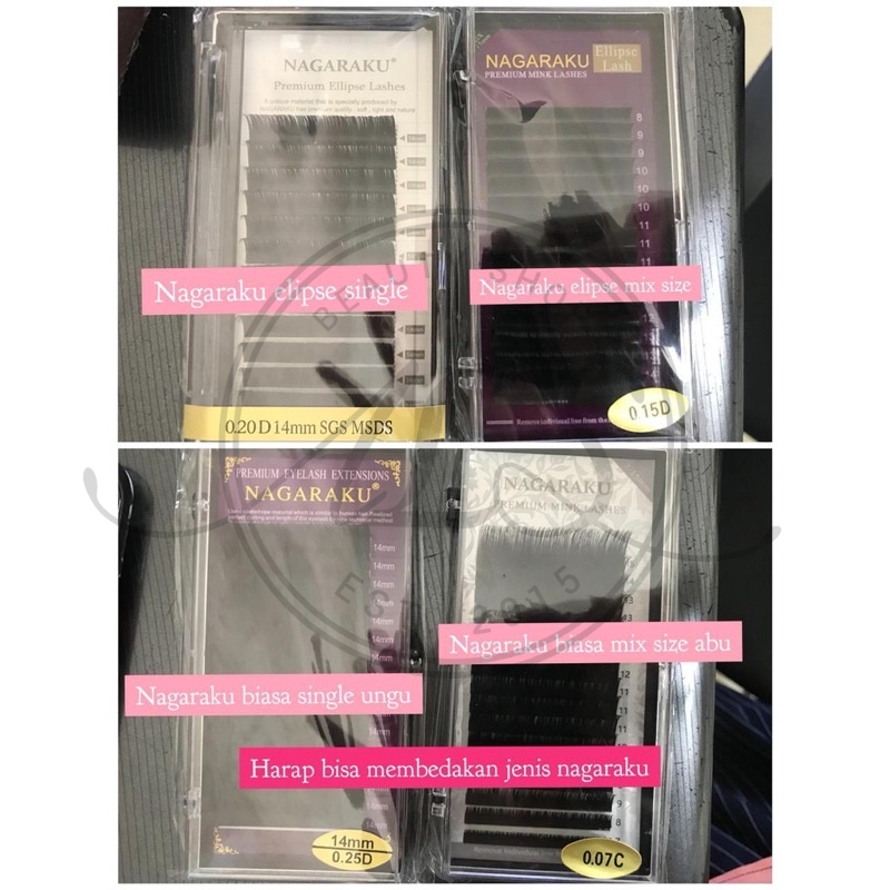 NAGARAKU UNGU MINK LASHES TIPE D CURLY DAN MIX SIZE