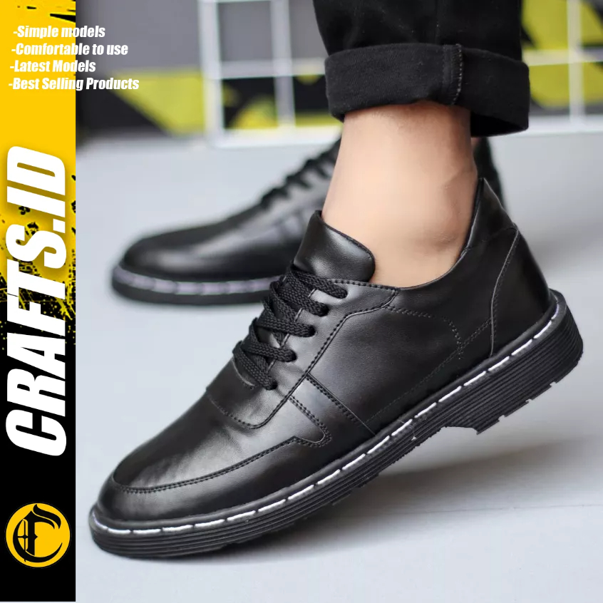 CRAFTS - Sepatu Formal Pantofel Docmart Hitam Pria