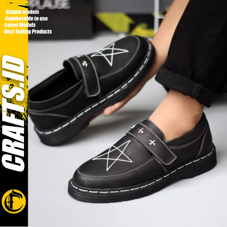 CRAFTS - Sepatu Loafers Pantofel Docmart Hitam Pria