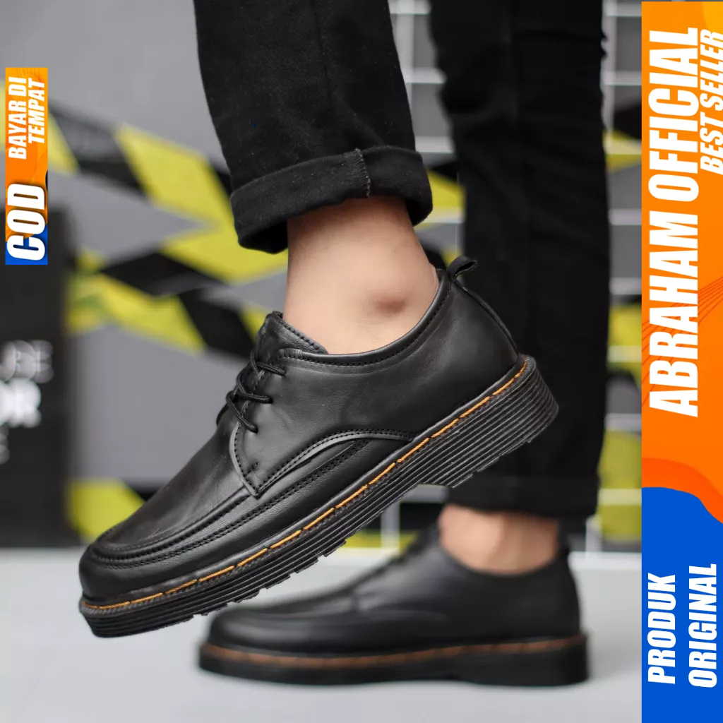 Sepatu Formal Docmart Hitam Pantofel Casual Kulit Pria