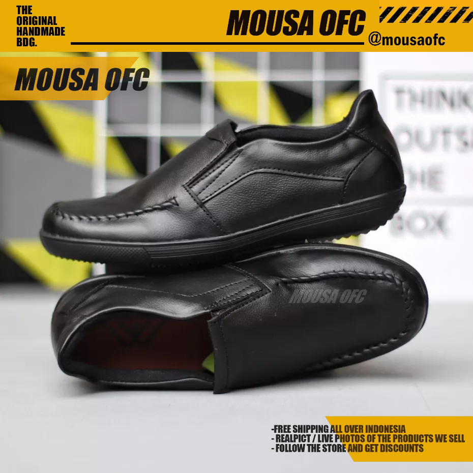 Sepatu Formal Casual Loafers Hitam Kerja Pria