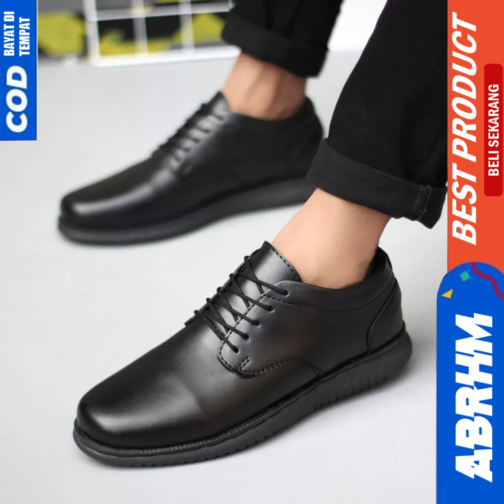 ABRHM Sepatu Oxford Formal Casual Pantofel Hitam Kerja Pria