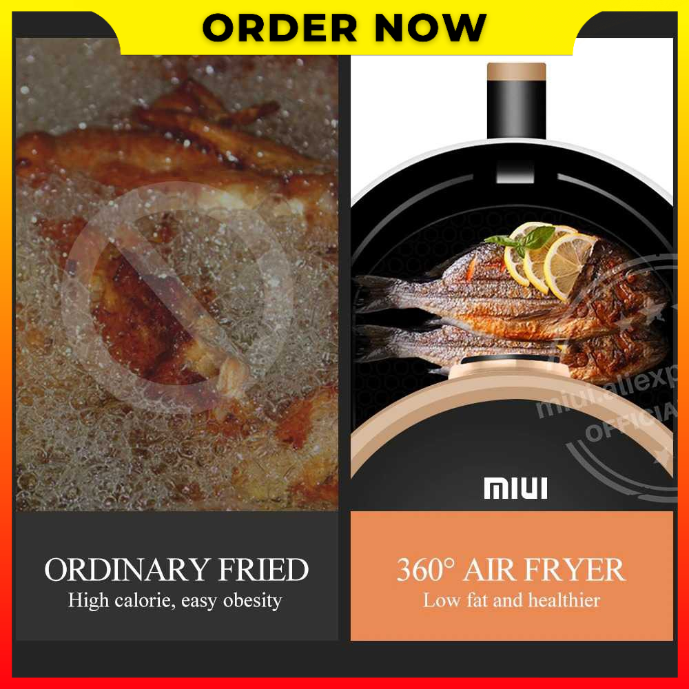 Mesin Alat Penggoreng Udara Tanpa Minyak Smart Air Fryer 3L MIUI - WIHZ04BK