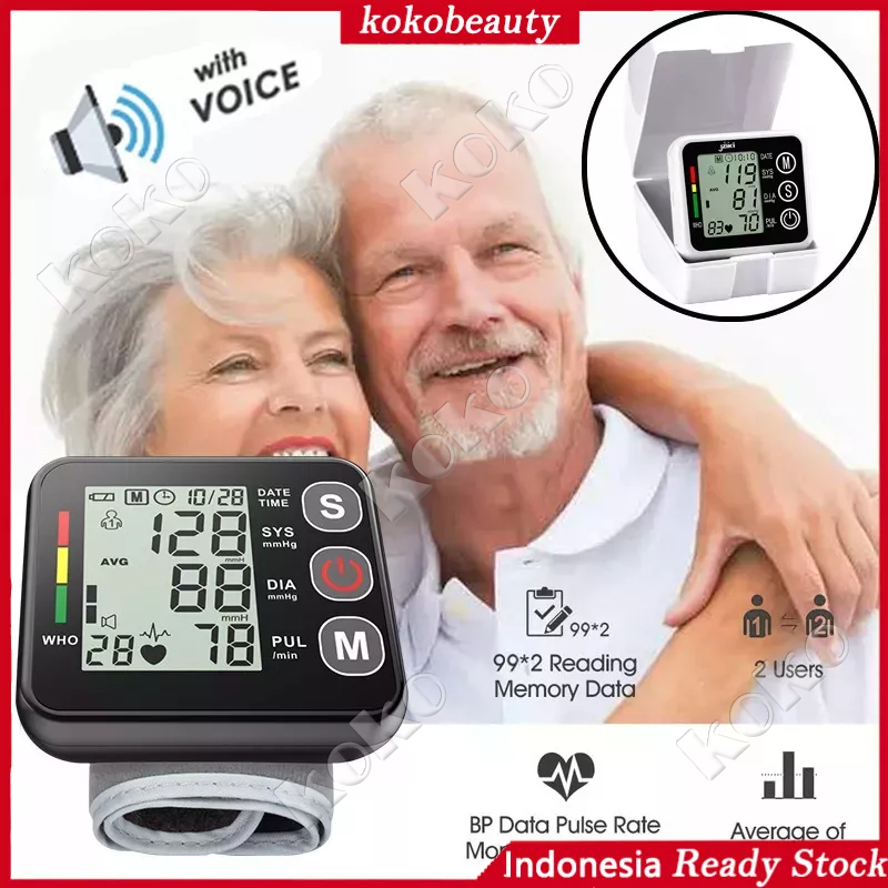 【Penjual Lokal】COD Layar kecil Gelang Pengukur Tekanan Darah / Tensi Darah Tensimeter Digital / Blood Pressure Monitor / Electronic Sphygmomanometer / Monitor tekanan darah elektronik pergelangan tangan(kirim kotak penyimpanan)