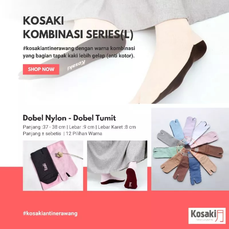 Kaos Kaki Kosaki Kombinasi