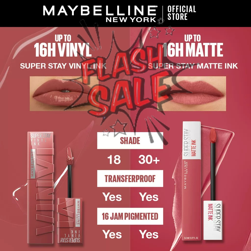 FLASH SALE! Maybelline VINYL Super Stay Matte Ink Liquid Lipstick Stayink SuperStay Lip Cream