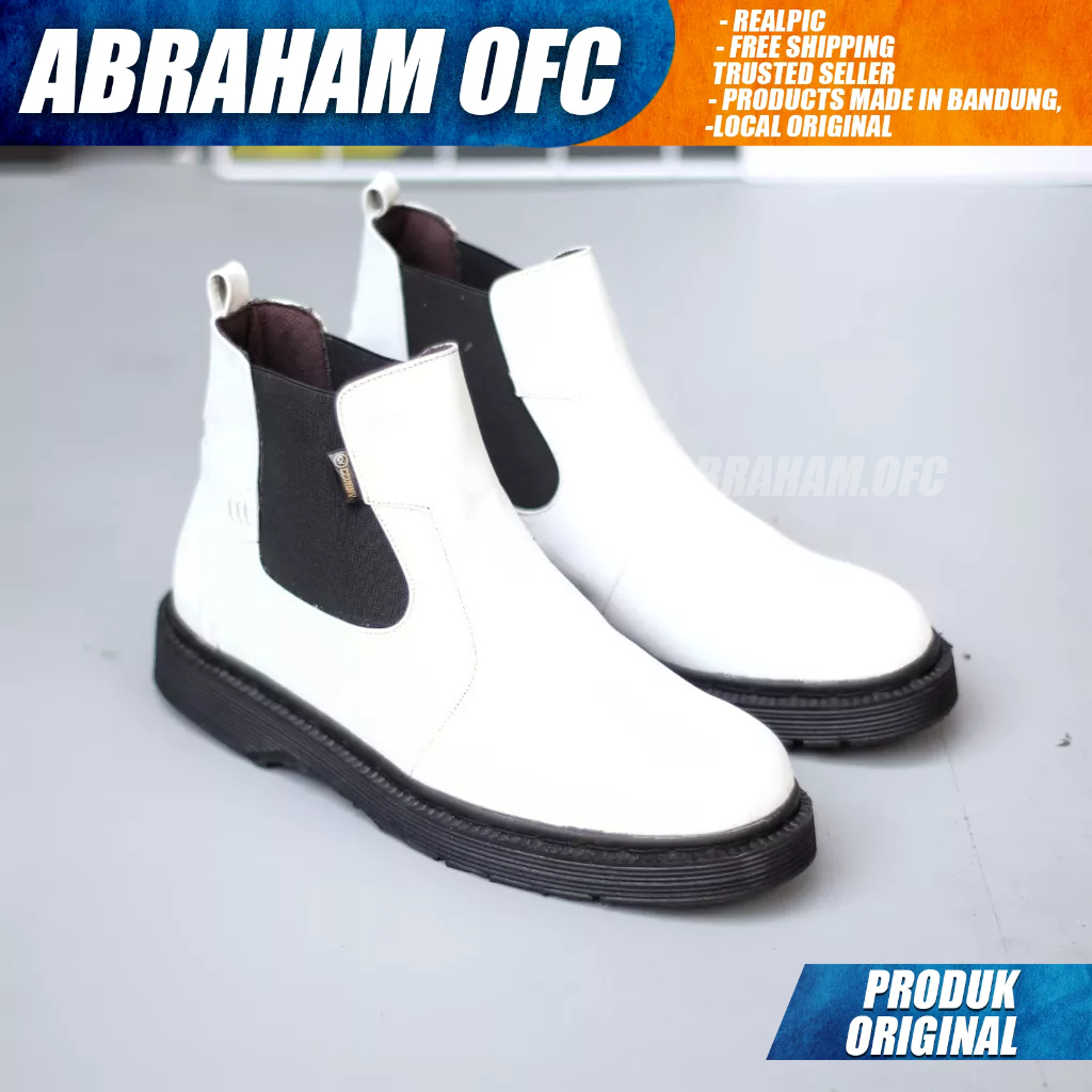 ABRAHAM Sepatu Boot Docmart Kulit Asli Casual Formal Pantofel Kerja Pria