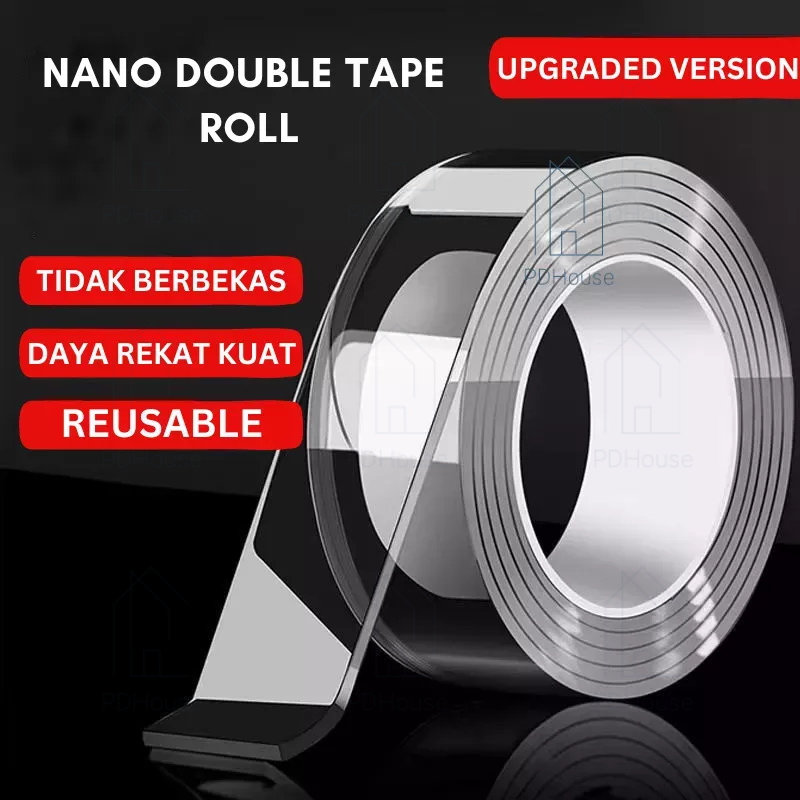

(PDH) DOUBLE TAPE NANO BENING TRANSPARAN / NANO TAPE METERAN / DOUBLE TAPE ISOLASI BENING / NANO TAPE ROLL / TEMPELAN SERGAGUNA