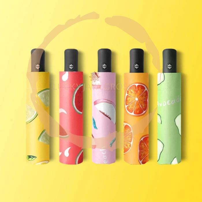 Payung Mini lipat Anti UV Lipat 3 Motif Buah - Orange - lemon - semangka-manggis -kiwi