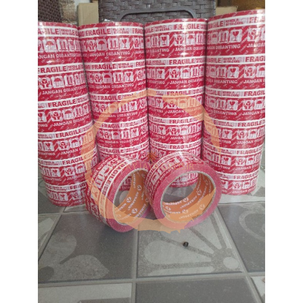 

lakban fragile merah 2" (45 mm x 100 yard) tebal harga murah