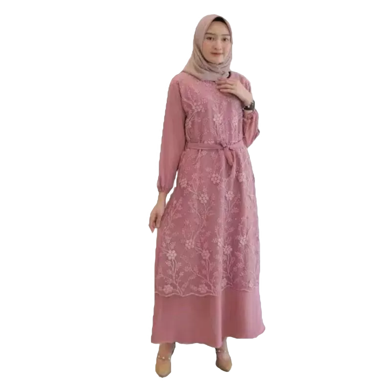 DISKON GAMIS BURKAT TILE MUTIARA PREMIUM BAJU GAMIS KEKINIAN DRES/LONGDRES LENGAN KARET