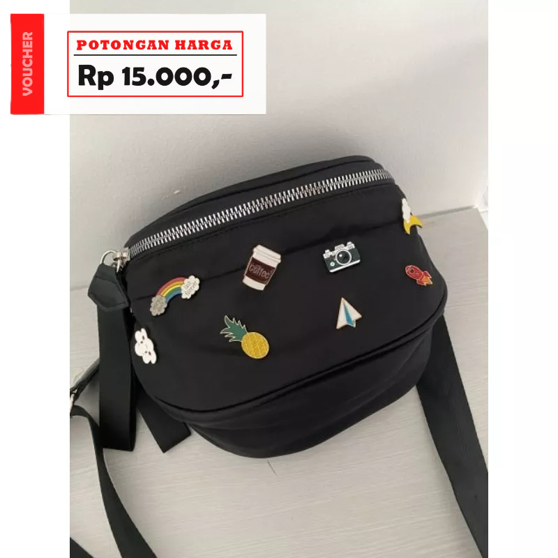 TAS SELEMPANG WANITA NYLON BANGKOK / TAS WANITA PIN BANGKOK (FREE PIN 4)
