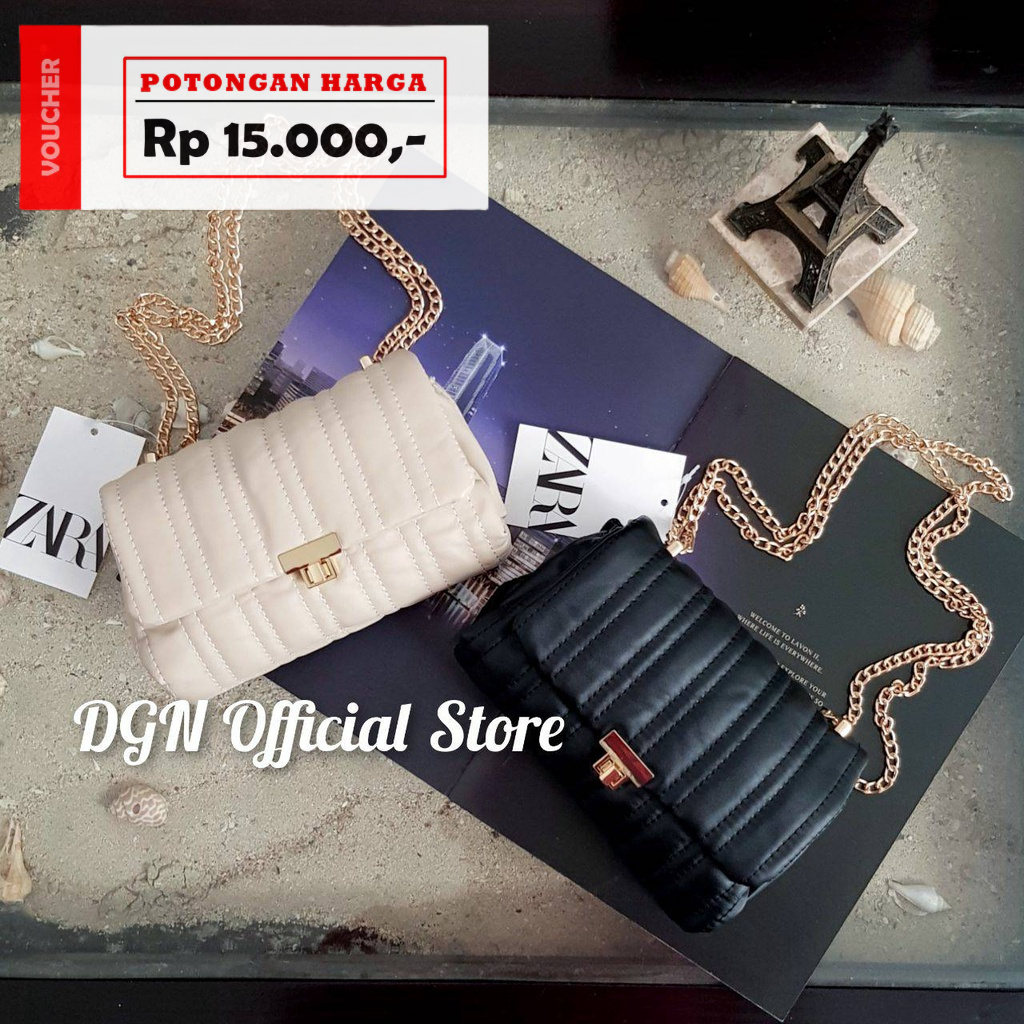 TAS SELEMPANG ZARA CANTINA QUILTED PUSHLOCK CROSSBODY BAG