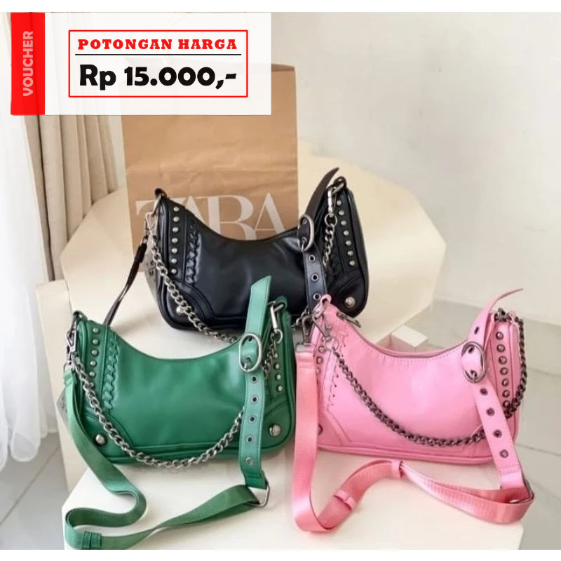 TAS SELEMPANG WANITA ZARA BALEN ROCKER CROSBODY BAG /  TAS ZARA