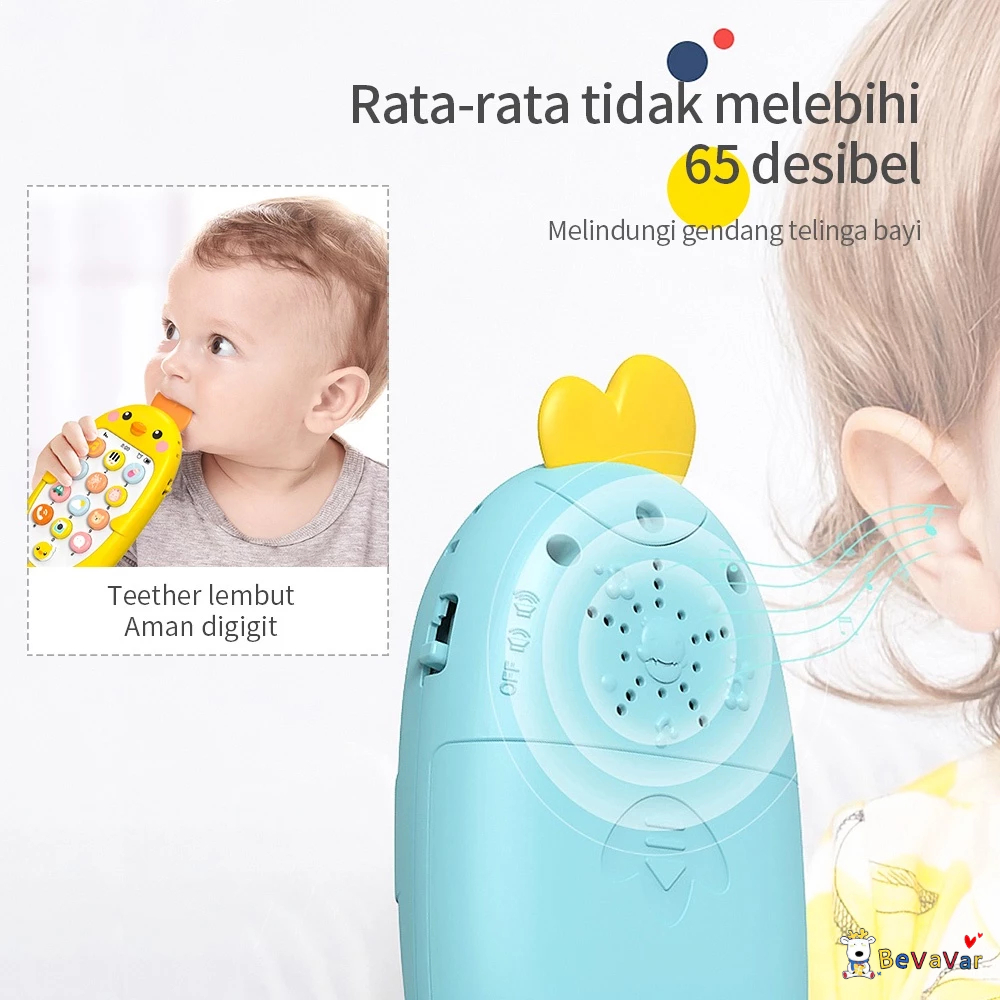 BEVAVAR Mainan Edukasi Ponsel Bayi Mainan Musik Bayi Telepon Handphone Anak-5