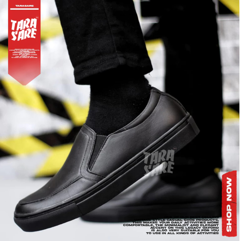 MUNJE - Sepatu Casual Sneakers Kulit Slip On Pria