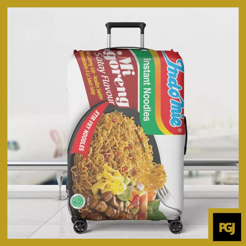 Sarung Koper Indomie Goreng Sate Cover Pelindung Koper Sarung Koper Unik / Cover Koper - PGJ