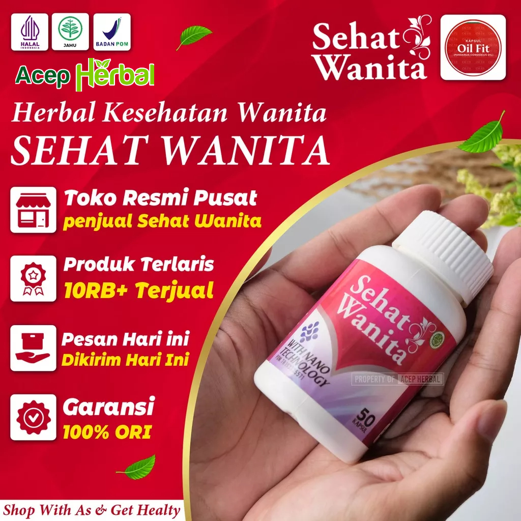 Sehat Wanita Herbal Atasi Masalah Kesehatan Kewanitaan Obat Keputihan Telat Haid Pembersih Rahim Rahim Turun Miom Kista Pelancar Haid Datang Bulan Promil Kutil Kelamin Dari Ekstrak Bahan Herbal Isi 50 Kapsul dan 100 Kapsul-2