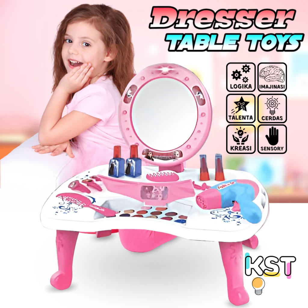 [KST] Koper Lipat Mainan Dandan Dandanan Anak Perempuan | Make Up Set | Mainan Meja Rias Anak Perempuan