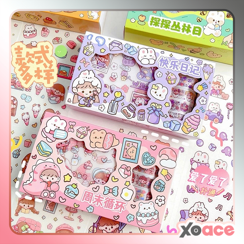 

Sticker Roll Set Stiker Momo Korea Box Isi 9 Lembar 5 Tape Karakter Kartun 2D Dekorasi Scrapbook YCA0182