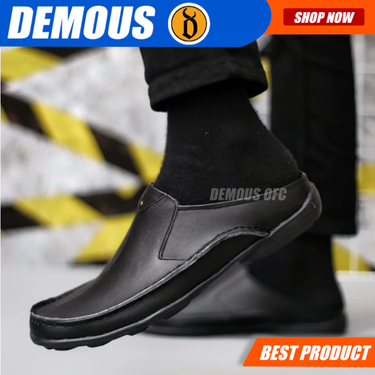 DEMOUS BUSTONG Sepatu Sandal Pria Kulit Asli Tutong