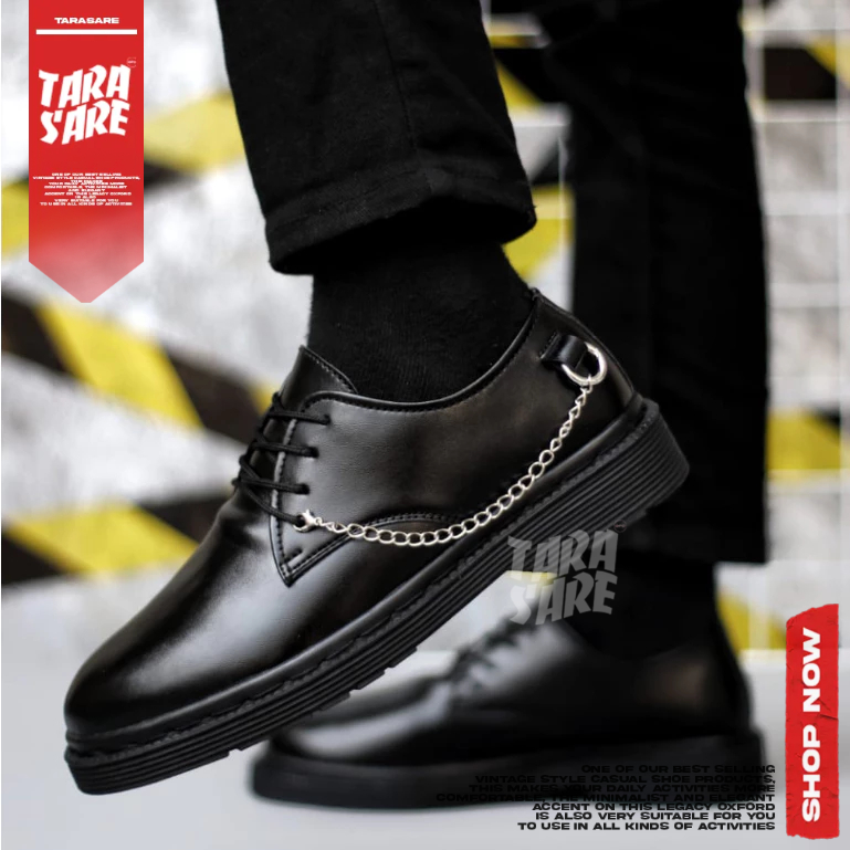 LEONARDO - Sepatu Formal Pantofel Oxford Hitam Pria