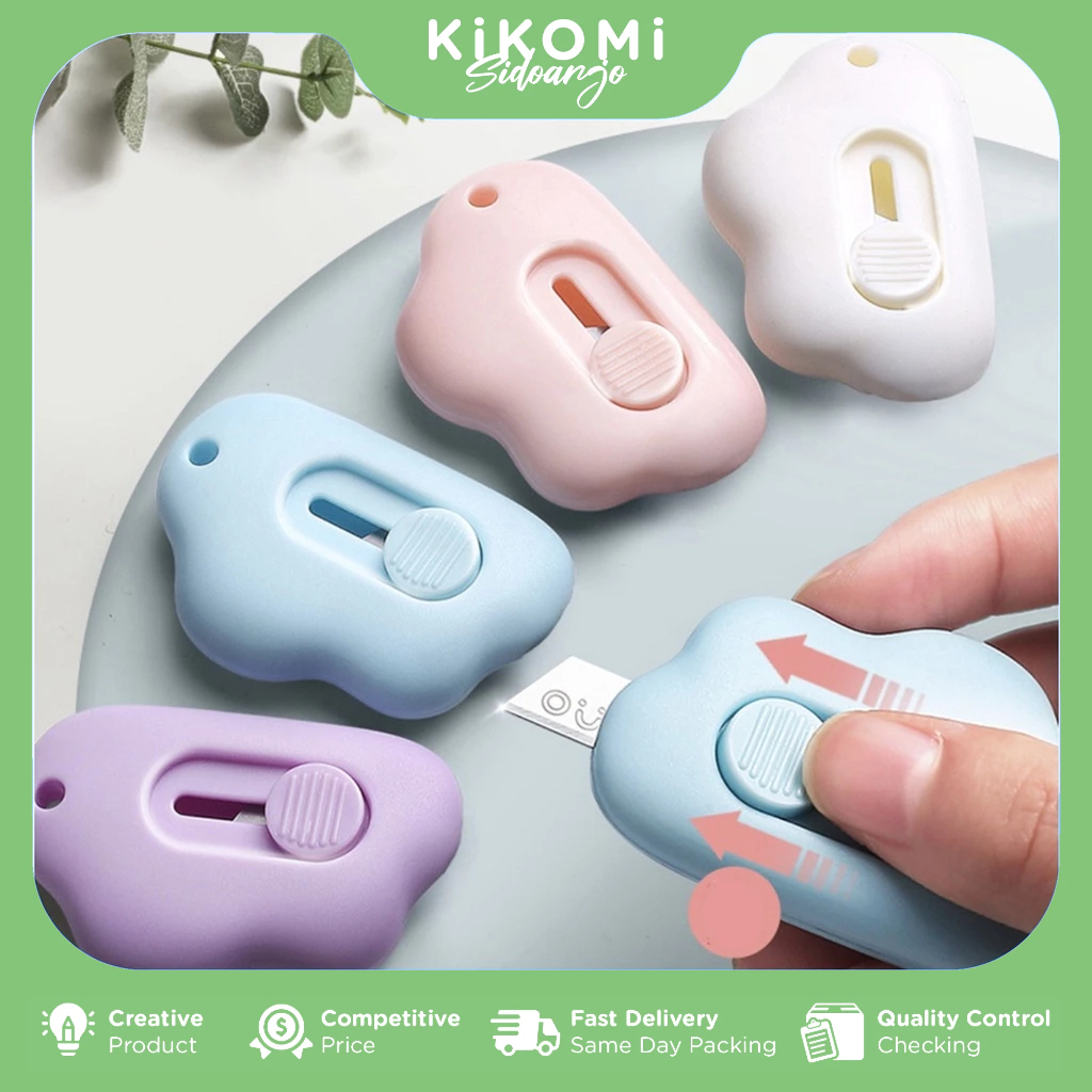 

CUTTER MINI Model Awan Pisau Silet Pemotong Kertas Lakban Portable KM