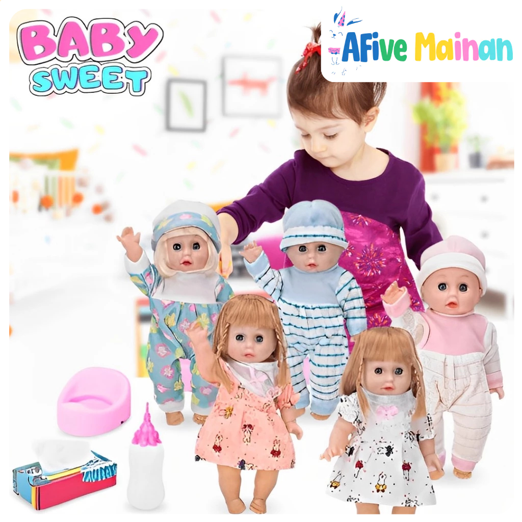 [AFive] Sweety Baby Boneka Nangis, Pipis, Suara Mirip Asli | Mainan Bayi Bayian Anak Perempuan Terba