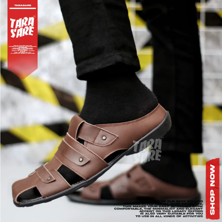 TUTONG - Sepatu Sandal Kulit Asli Bustong Pria