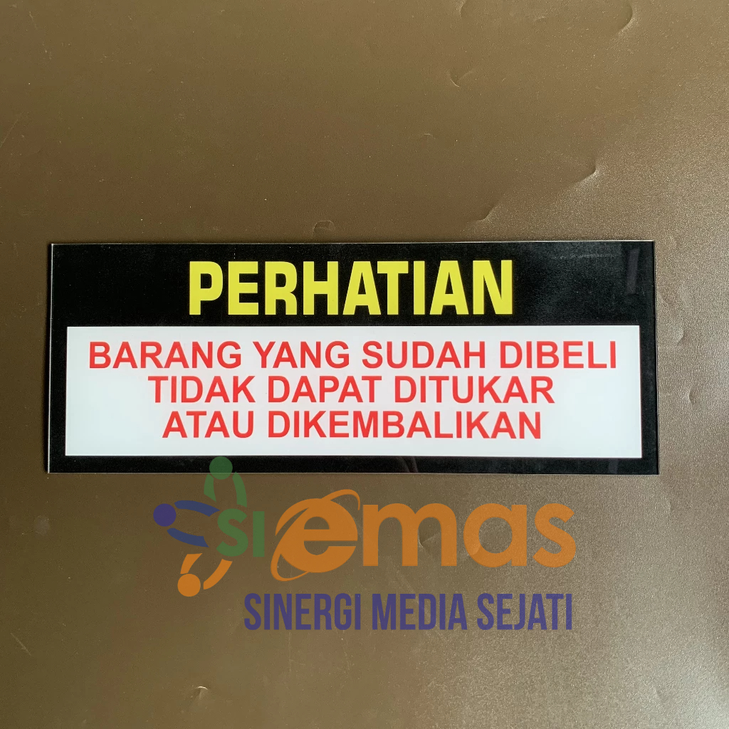 

Akrilik Peraturan Toko | Barang Sudah dibeli Tidak dapat Ditukar | Acrylic Tidak dapat Dikembalikan